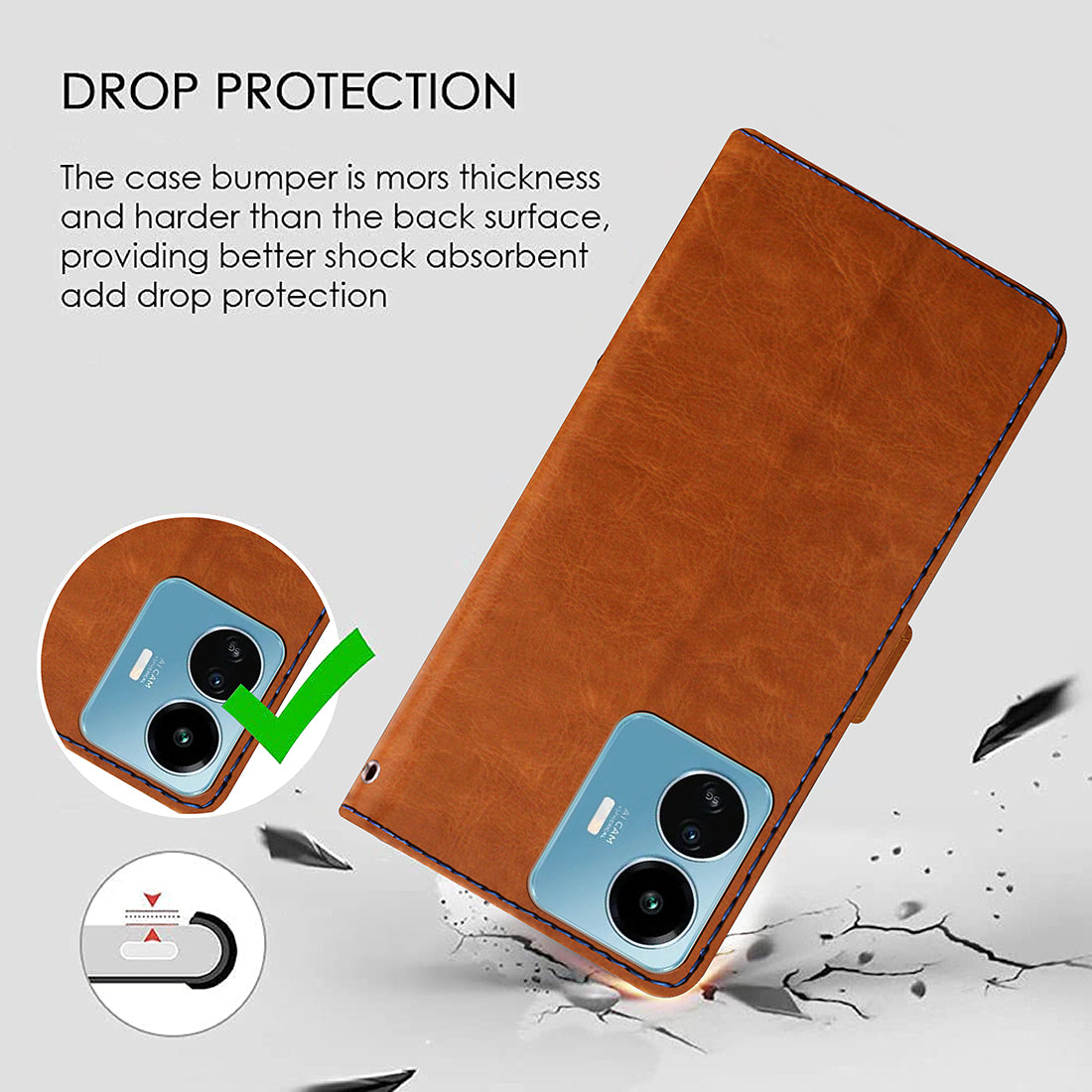 Premium Wallet Flip Cover for iQOO Z6 Lite 5G