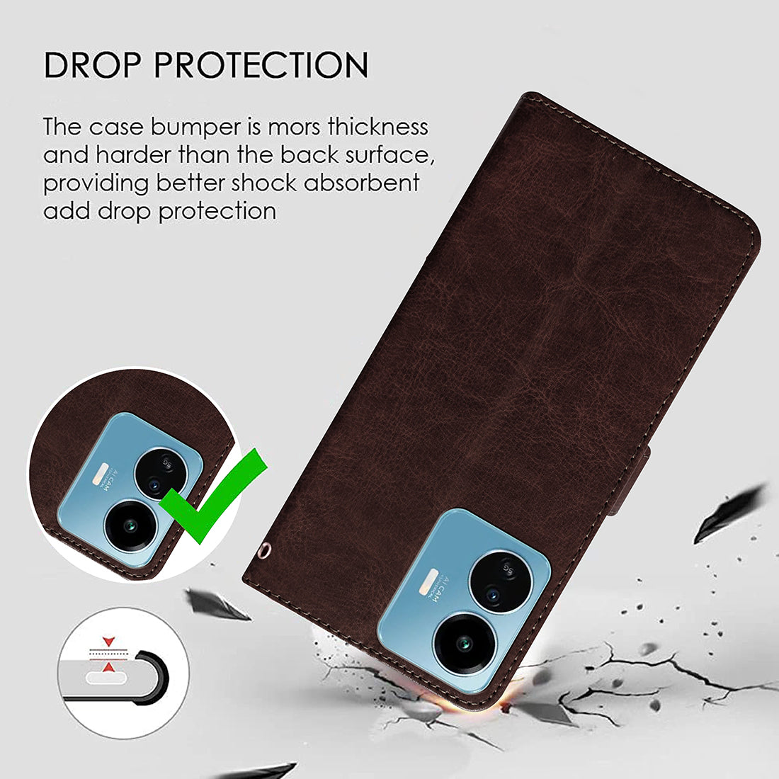 Premium Wallet Flip Cover for iQOO Z6 Lite 5G