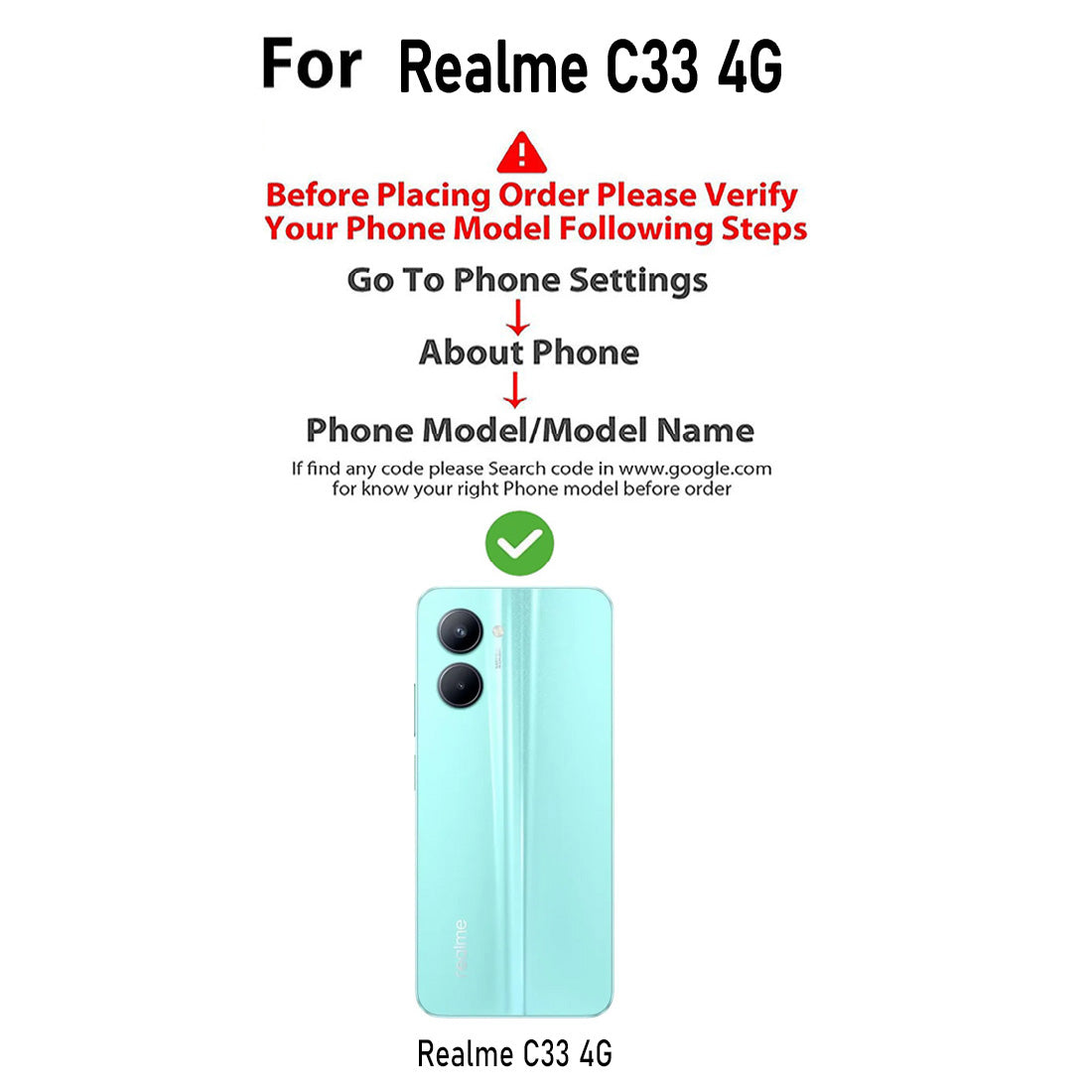 Premium Wallet Flip Cover for Realme C33 4G