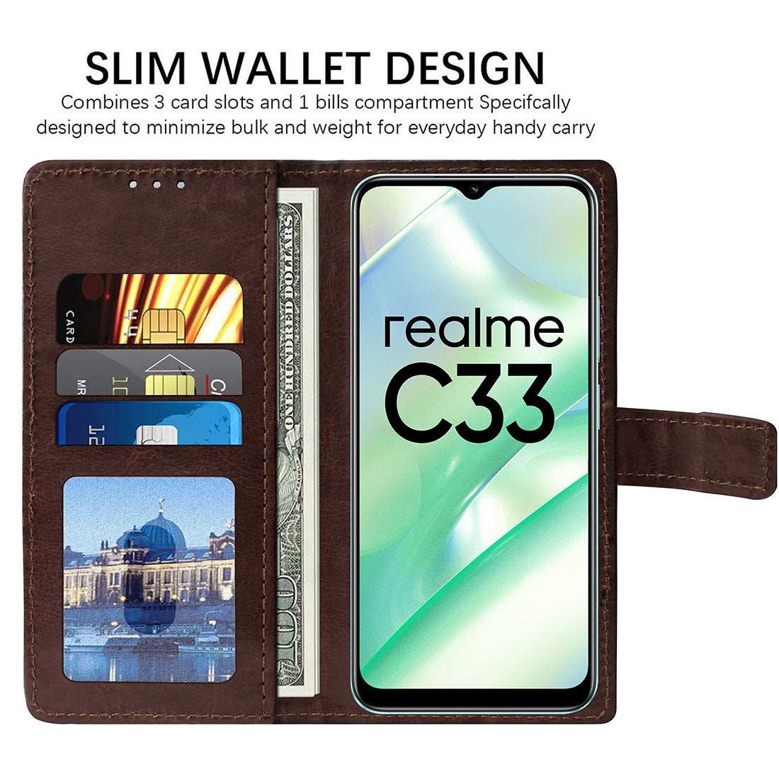 Premium Wallet Flip Cover for Realme C33 4G