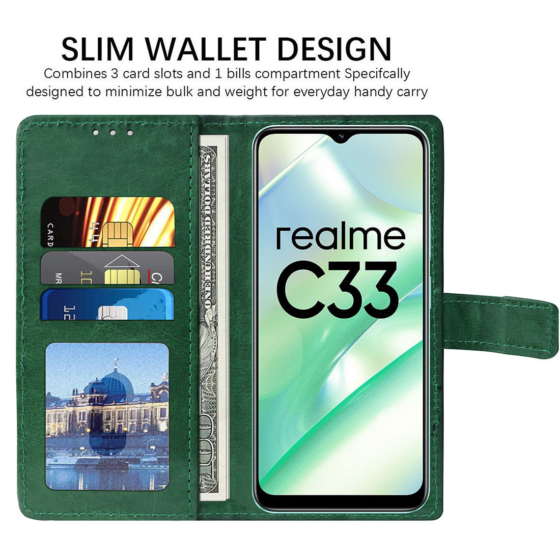 Premium Wallet Flip Cover for Realme C33 4G