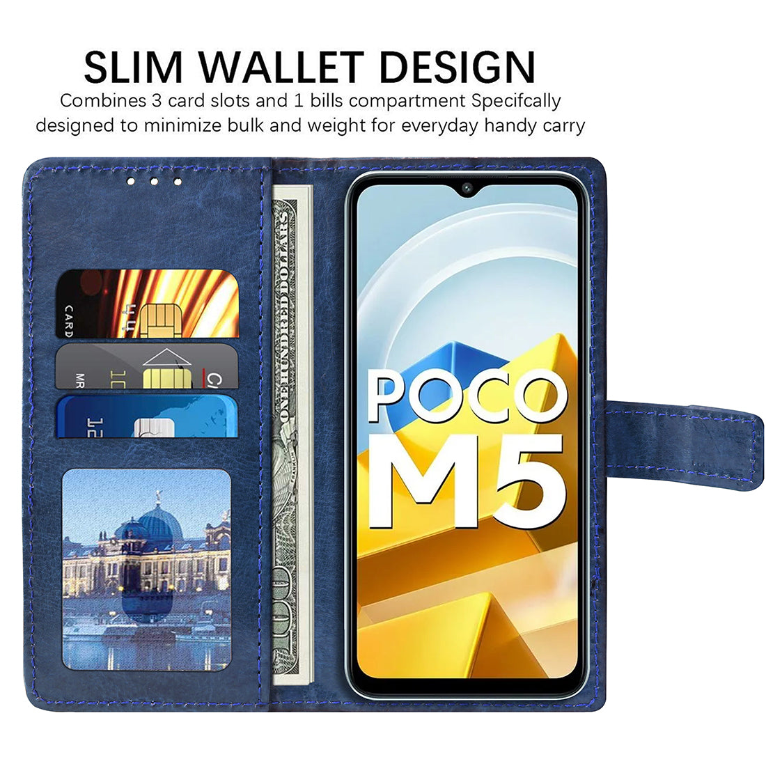 Premium Wallet Flip Cover for Poco M5 4G