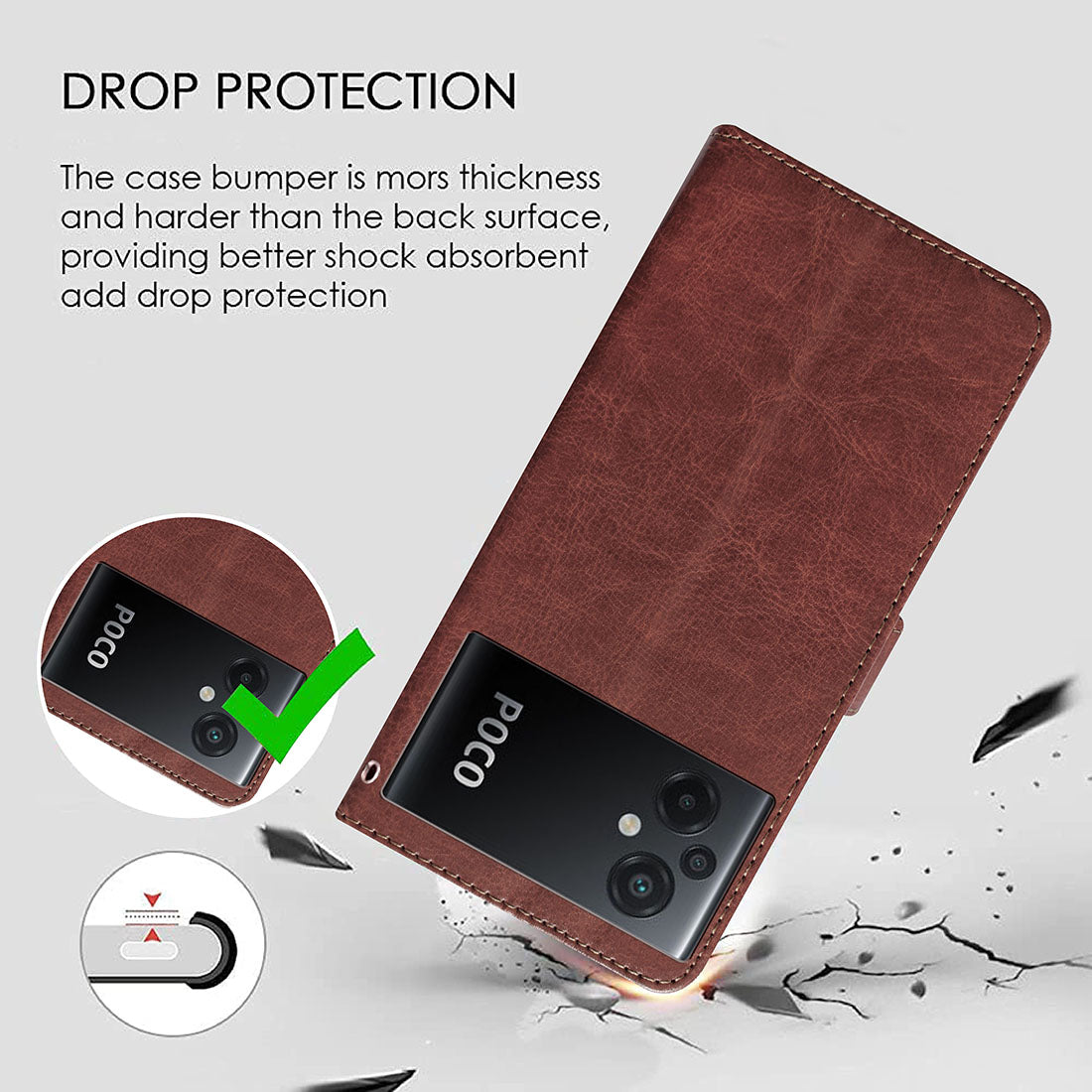 Premium Wallet Flip Cover for Poco M5 4G