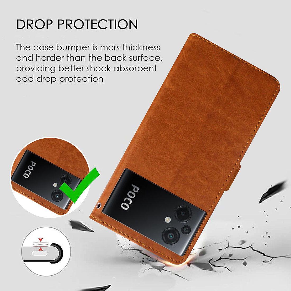 Premium Wallet Flip Cover for Poco M5 4G