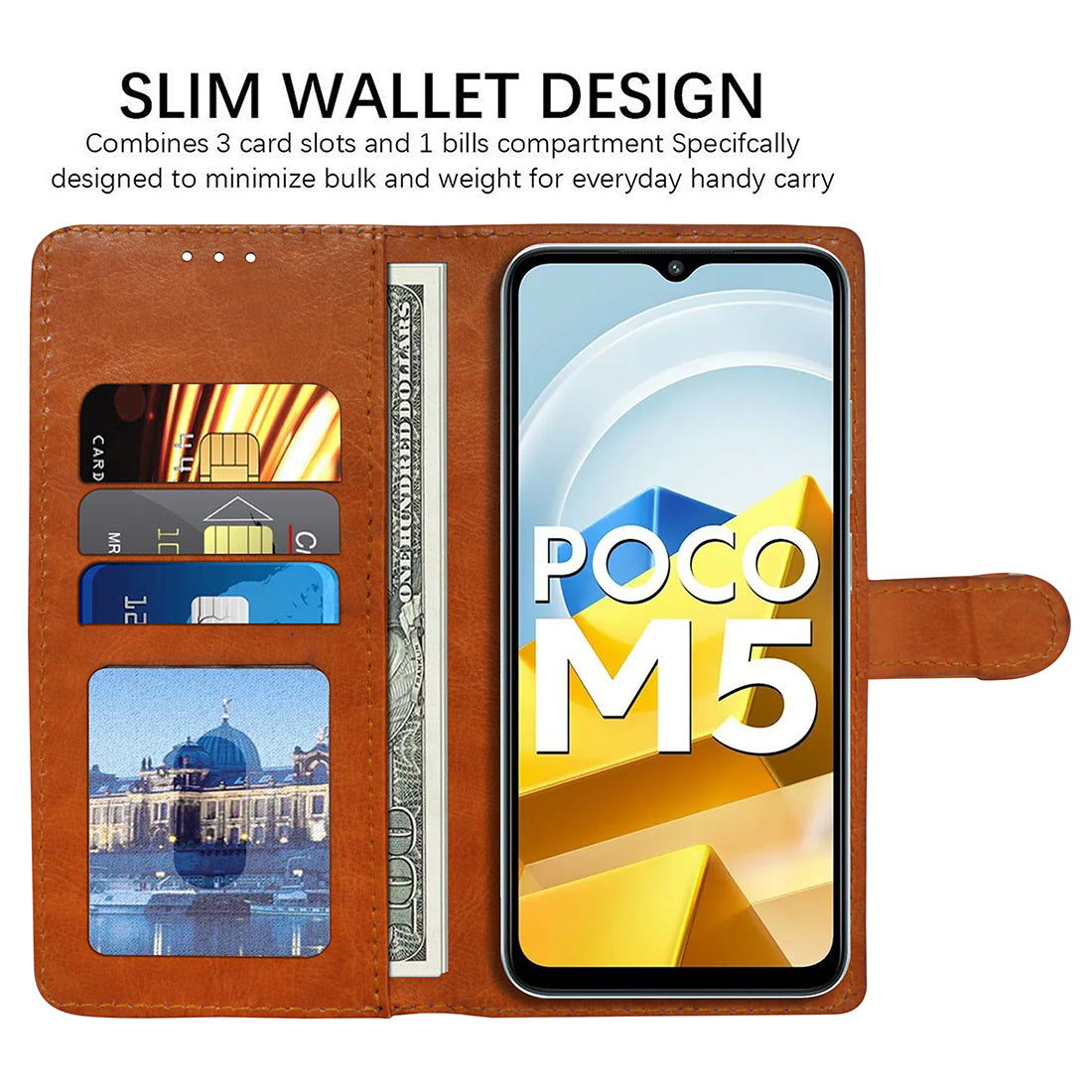 Premium Wallet Flip Cover for Poco M5 4G