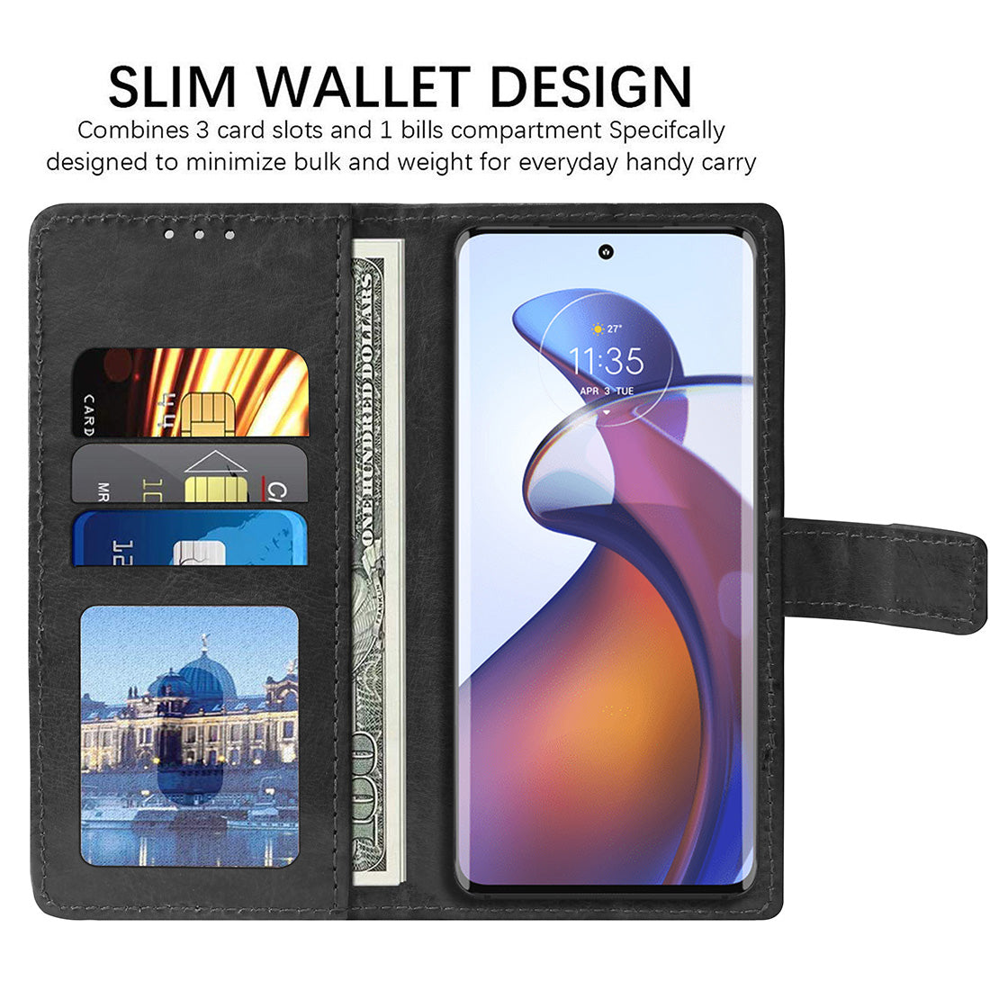 Premium Wallet Flip Cover for Motorola edge 30 Fusion 5G