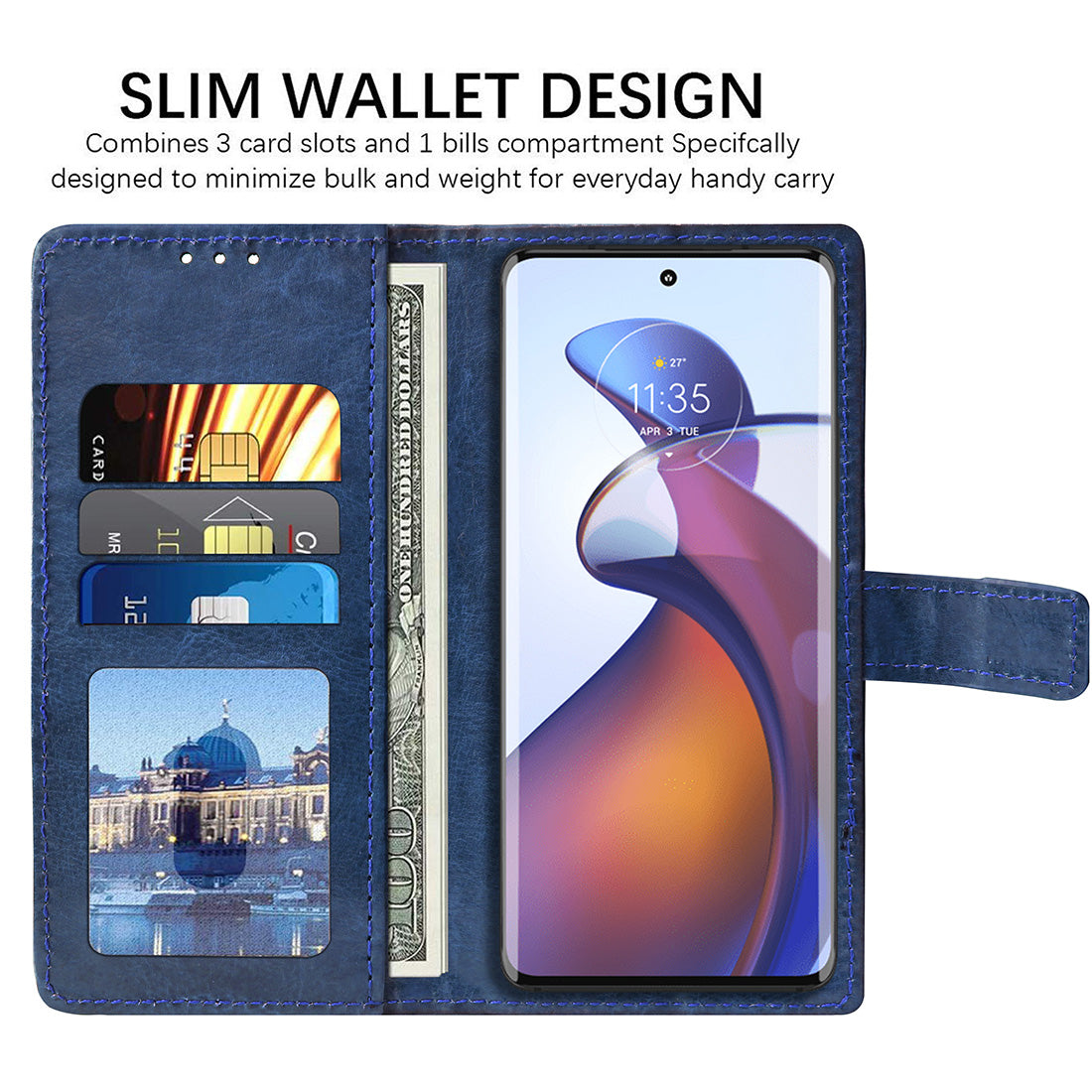 Premium Wallet Flip Cover for Motorola edge 30 Fusion 5G