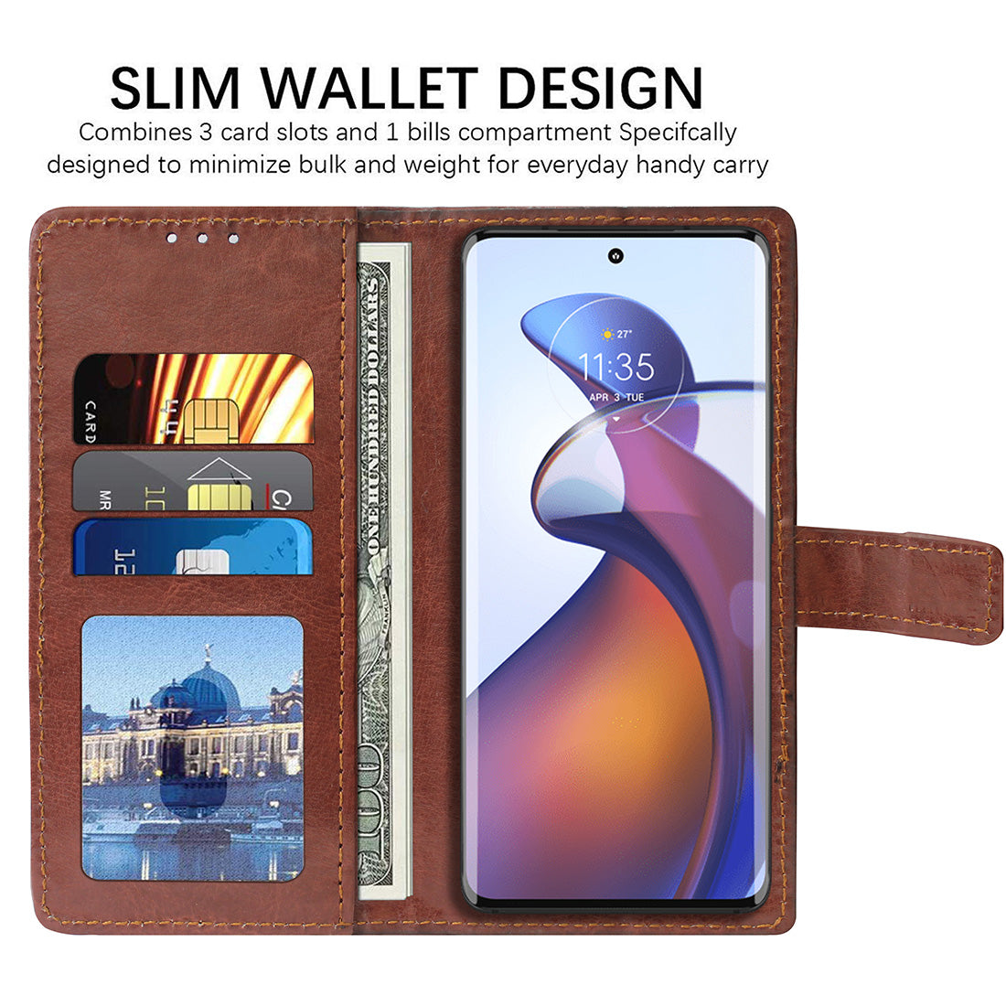 Premium Wallet Flip Cover for Motorola edge 30 Fusion 5G