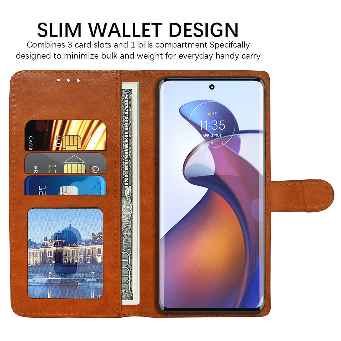 Premium Wallet Flip Cover for Motorola edge 30 Fusion 5G