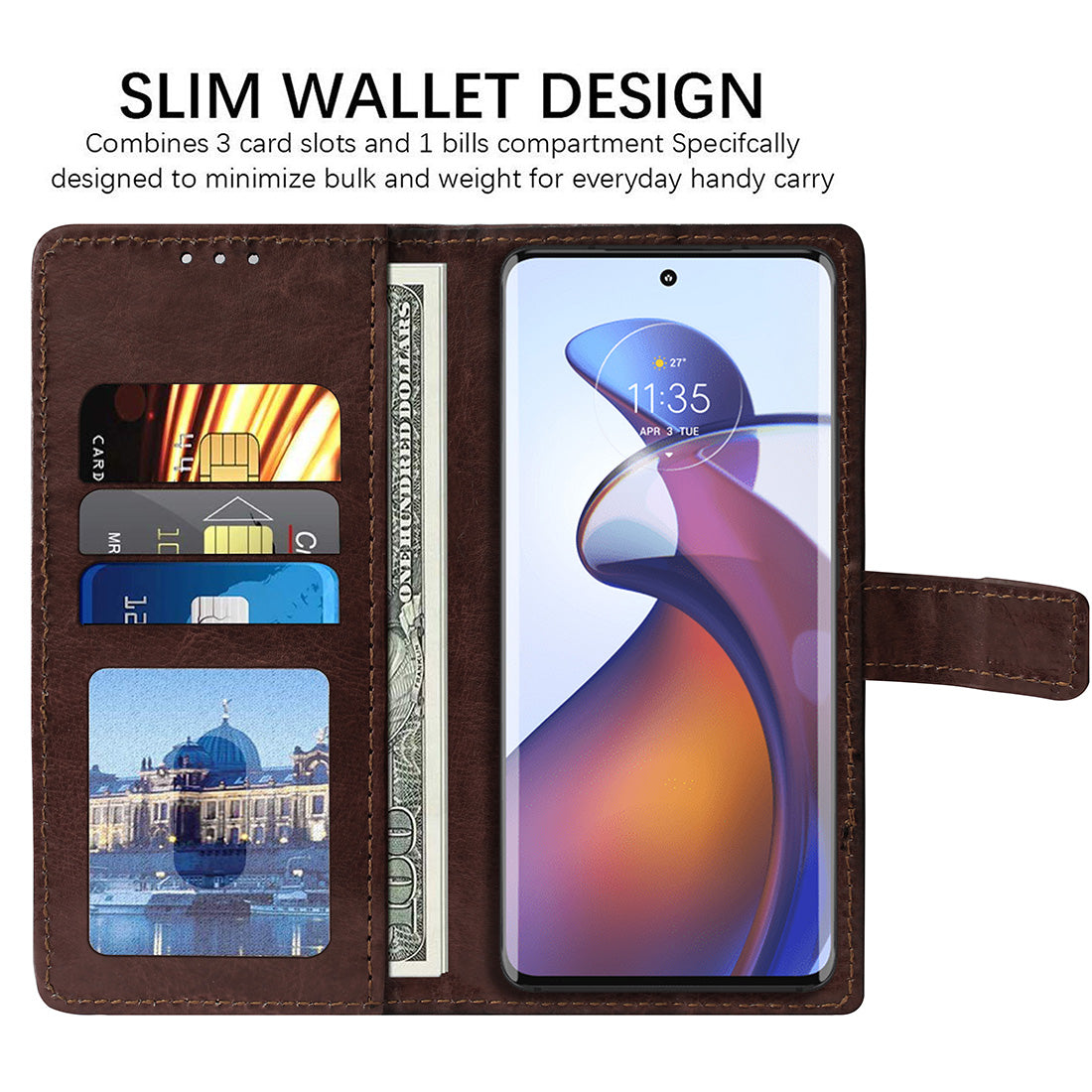 Premium Wallet Flip Cover for Motorola edge 30 Fusion 5G