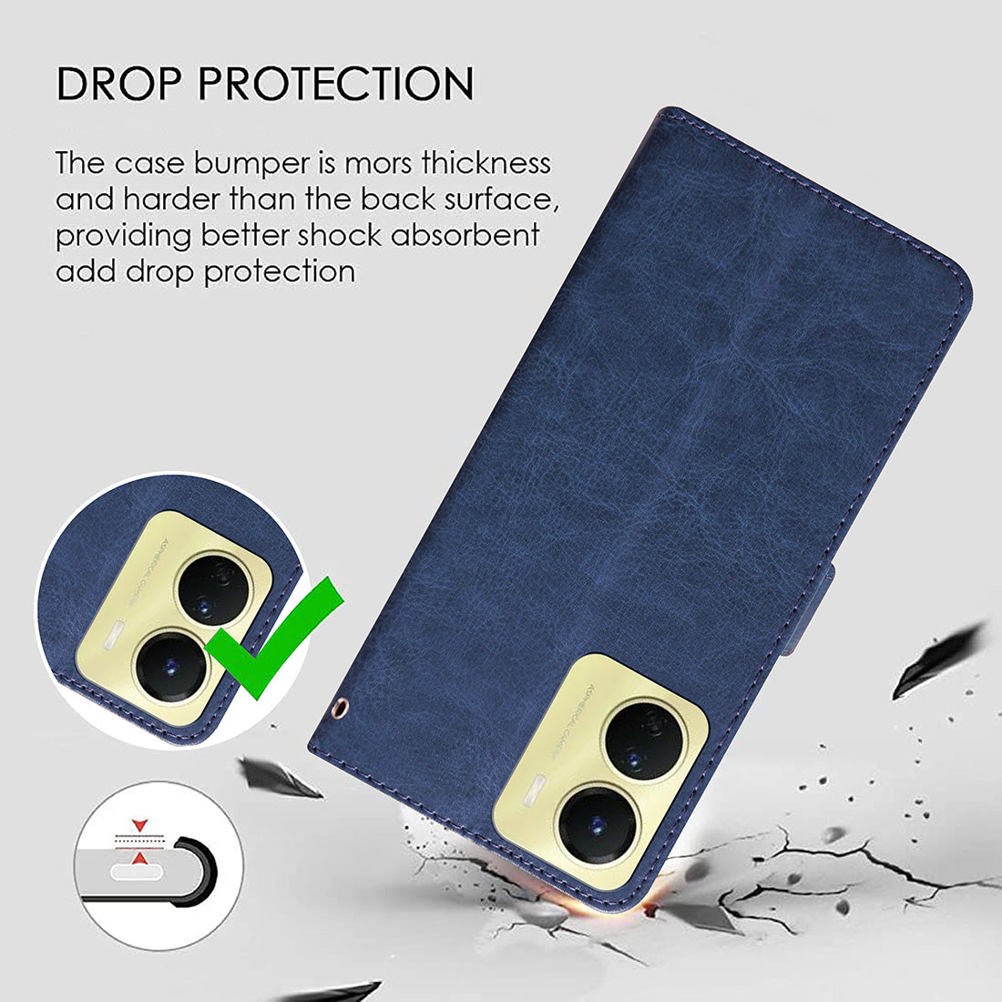 Premium Wallet Flip Cover for Vivo Y16 4G