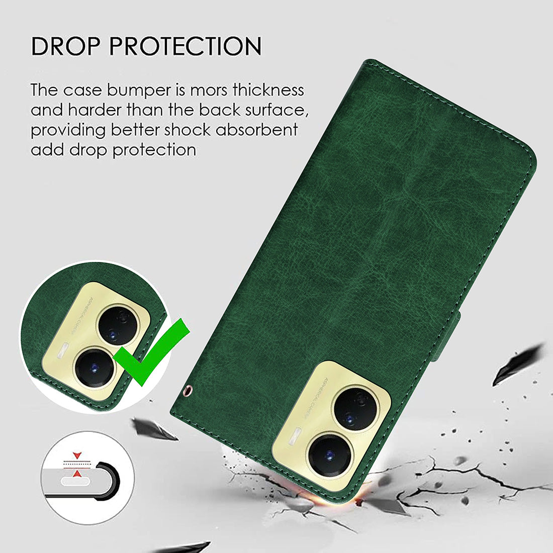 Premium Wallet Flip Cover for Vivo Y16 4G
