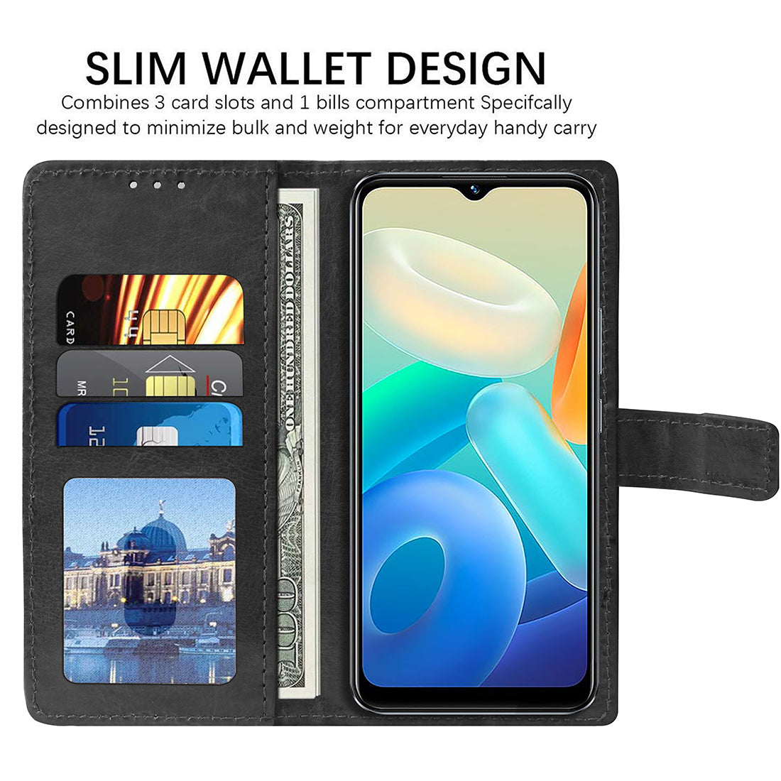 Premium Wallet Flip Cover for Vivo Y02s 4G