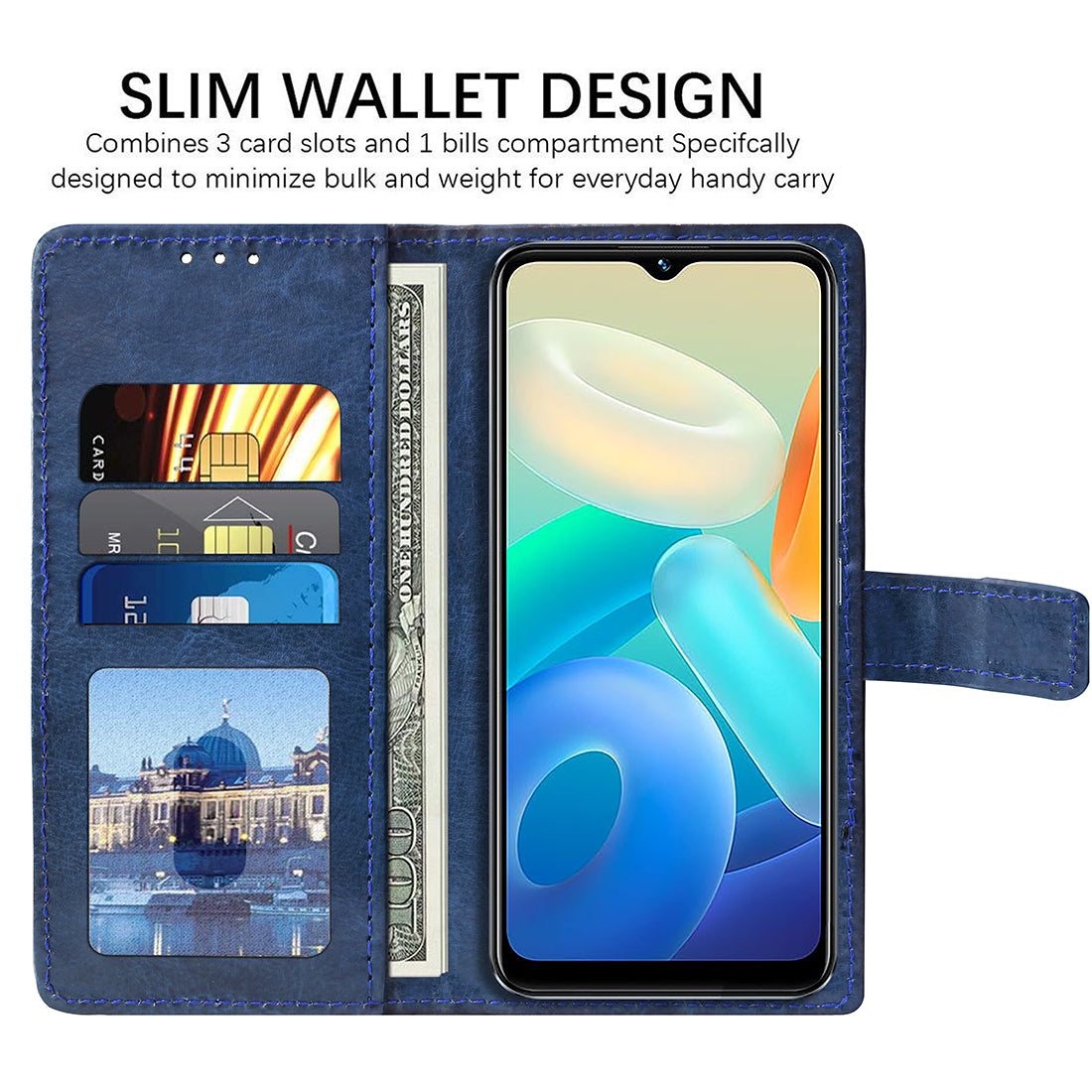 Premium Wallet Flip Cover for Vivo Y02s 4G