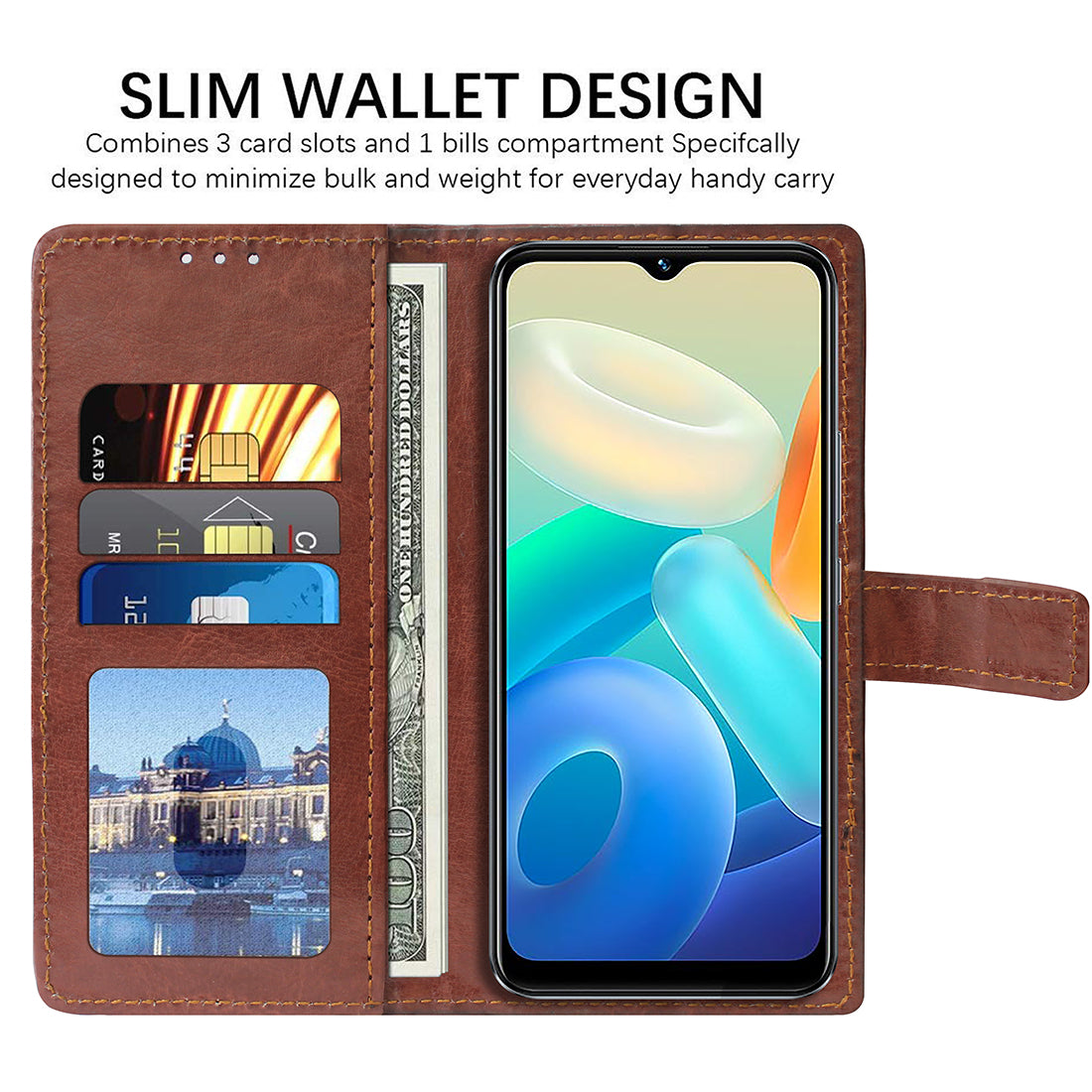 Premium Wallet Flip Cover for Vivo Y02s 4G