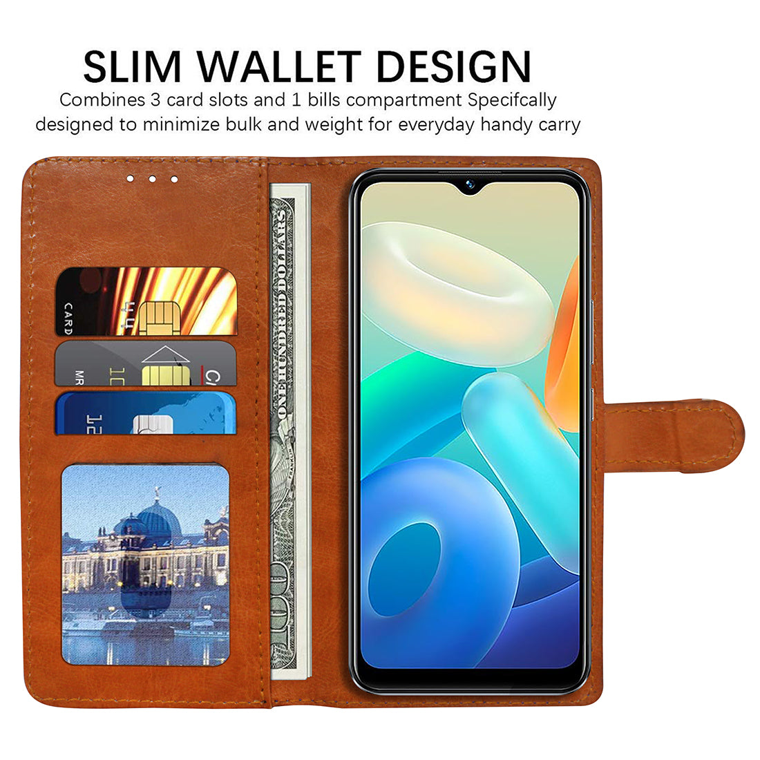 Premium Wallet Flip Cover for Vivo Y02s 4G
