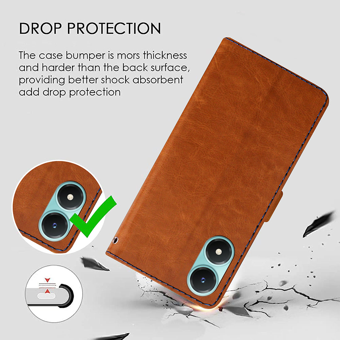 Premium Wallet Flip Cover for Vivo Y02s 4G