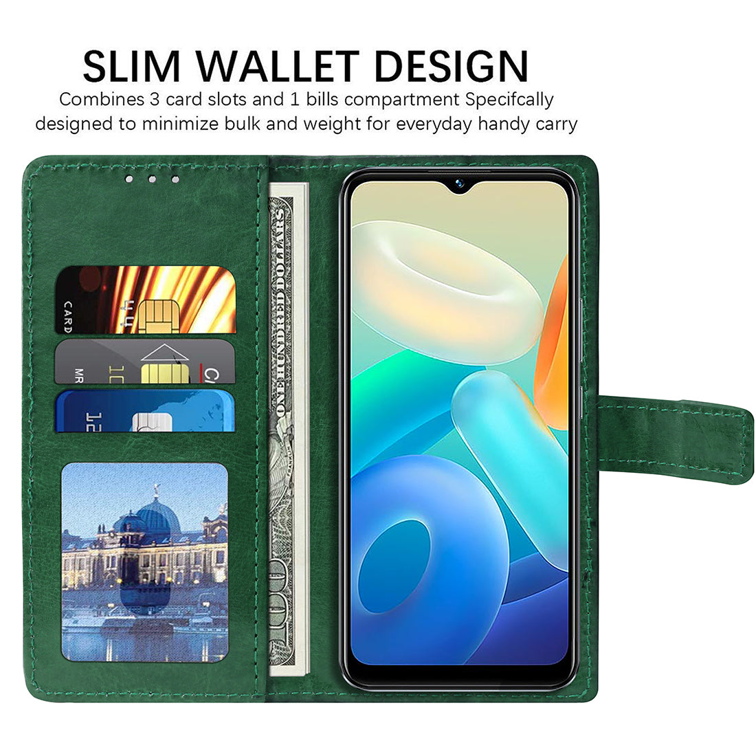 Premium Wallet Flip Cover for Vivo Y02s 4G