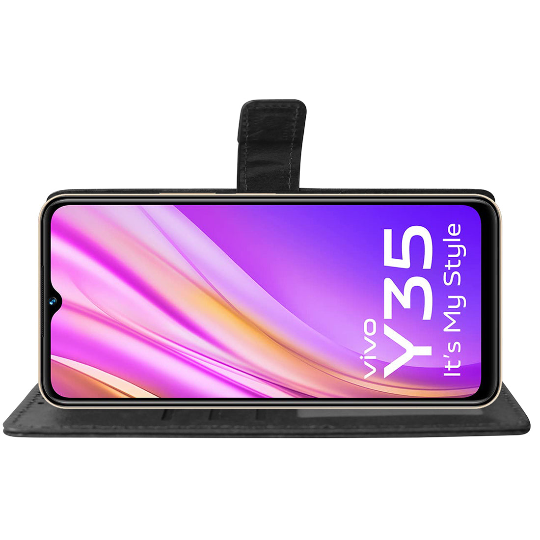 Premium Wallet Flip Cover for Vivo Y35 4G
