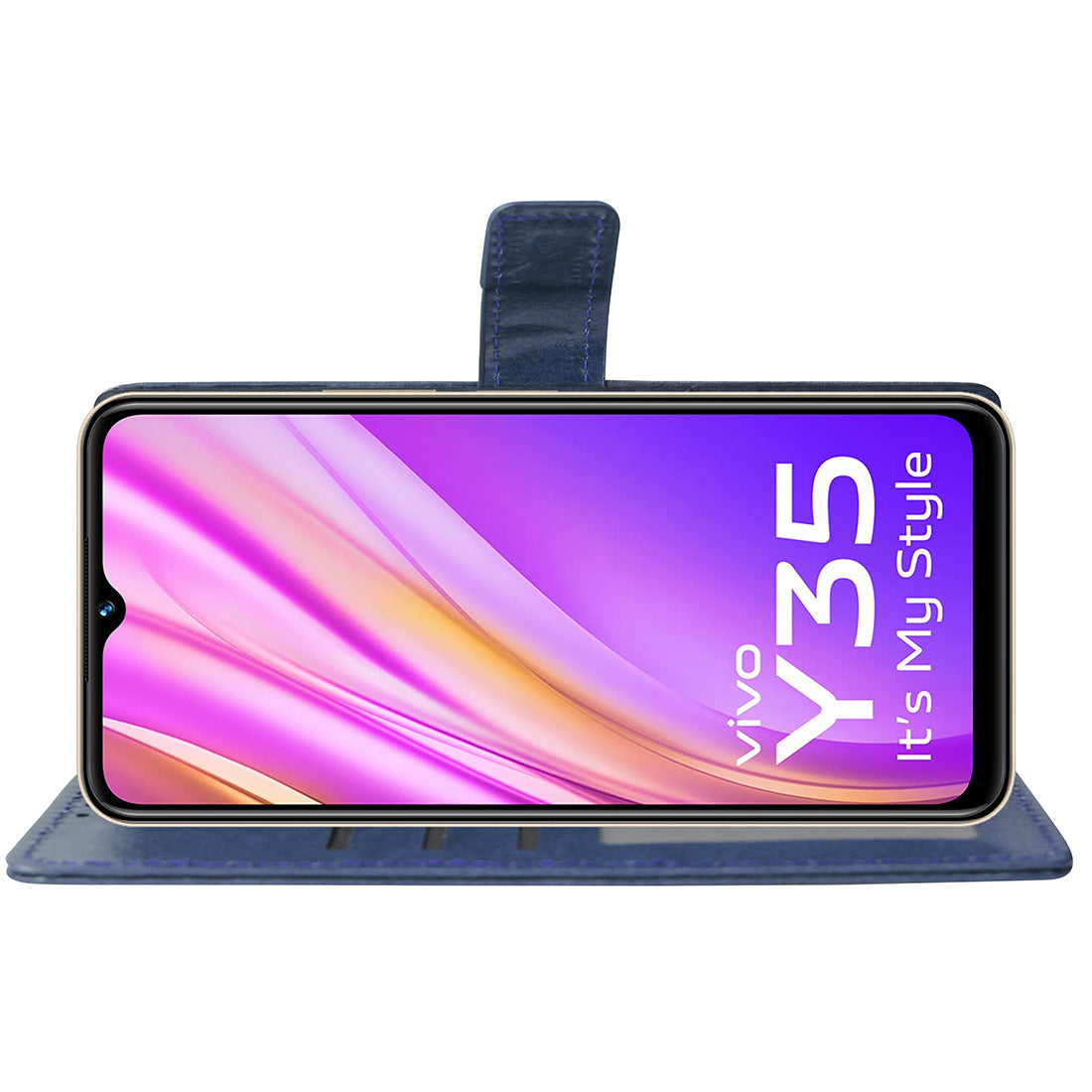 Premium Wallet Flip Cover for Vivo Y35 4G