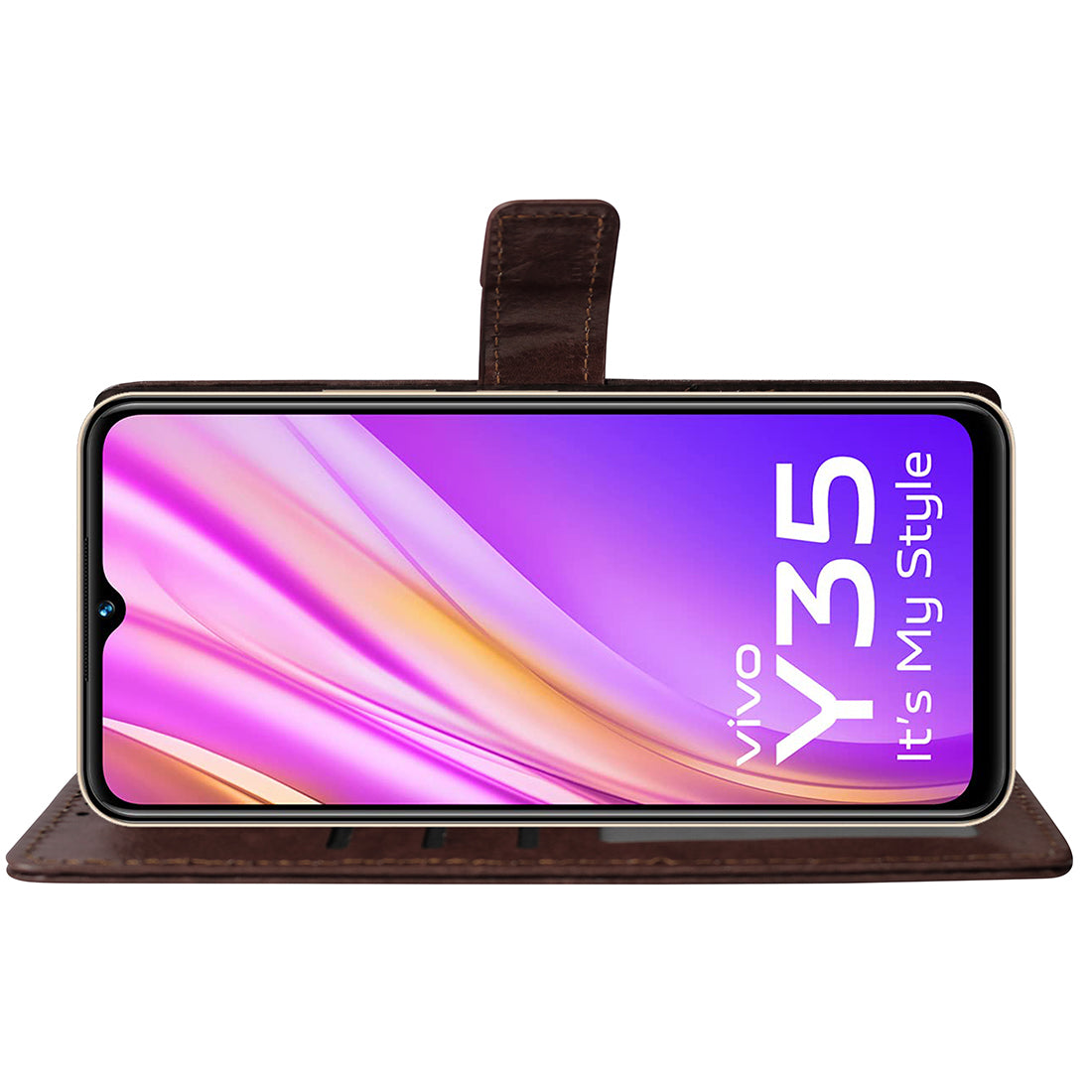 Premium Wallet Flip Cover for Vivo Y35 4G