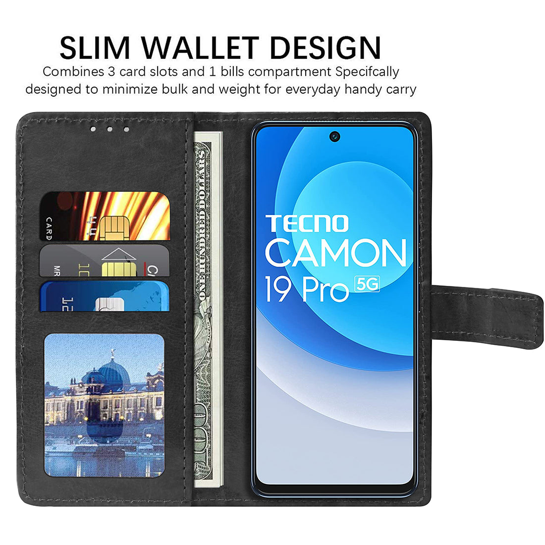 Premium Wallet Flip Cover for Tecno Camon 19 Pro 5G