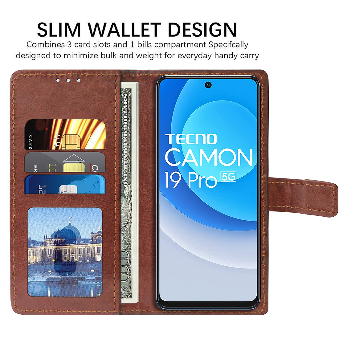 Premium Wallet Flip Cover for Tecno Camon 19 Pro 5G