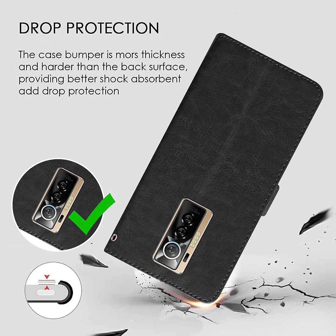Premium Wallet Flip Cover for Tecno Phantom X 4G