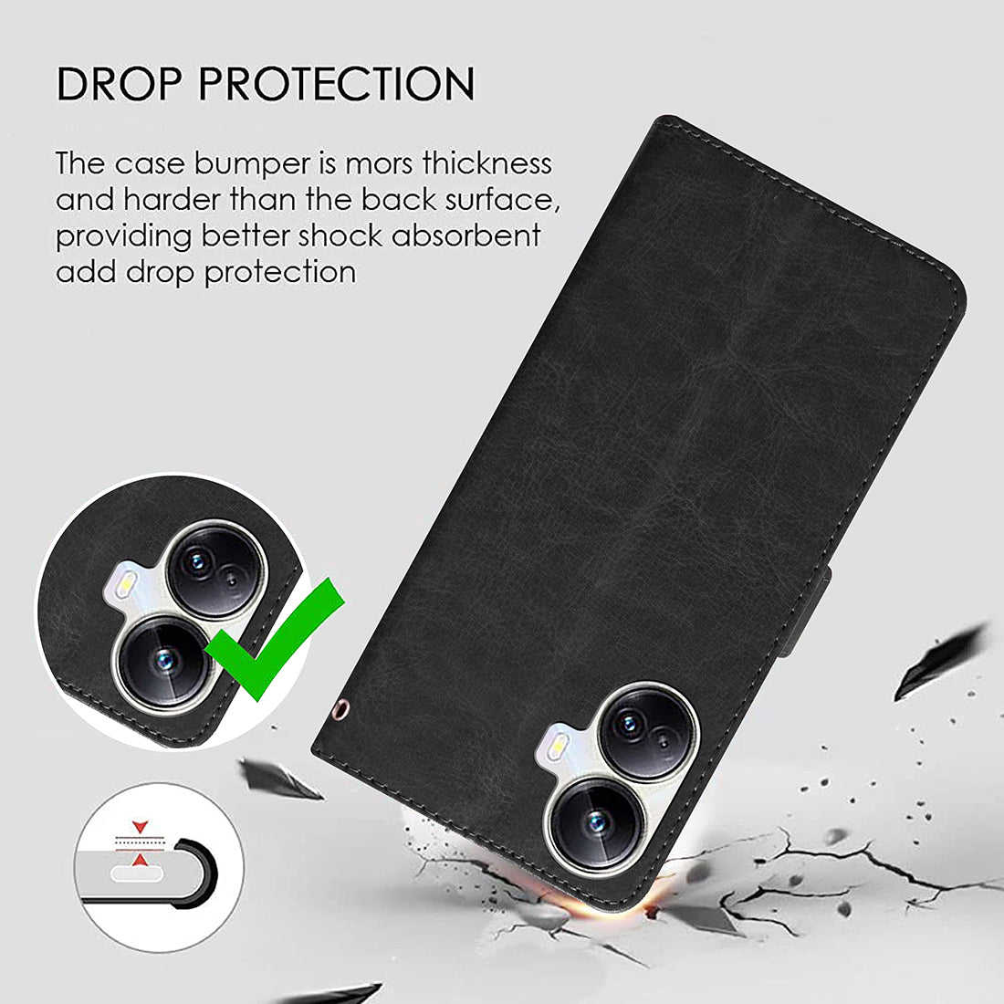 Premium Wallet Flip Cover for Realme 10 Pro Plus 5G