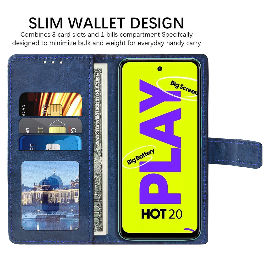 Premium Wallet Flip Cover for Infinix Hot 20 Play 4G