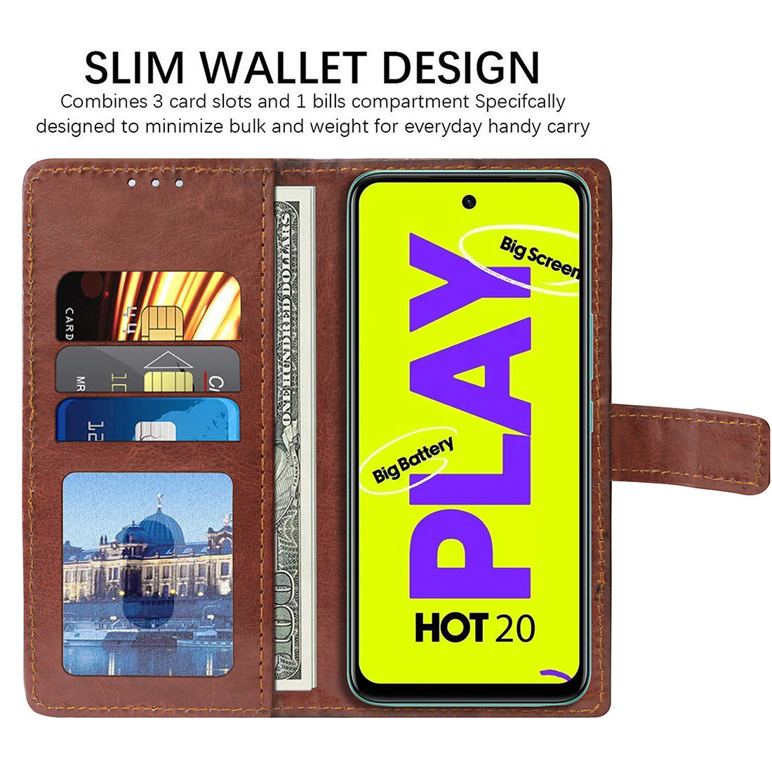 Premium Wallet Flip Cover for Infinix Hot 20 Play 4G