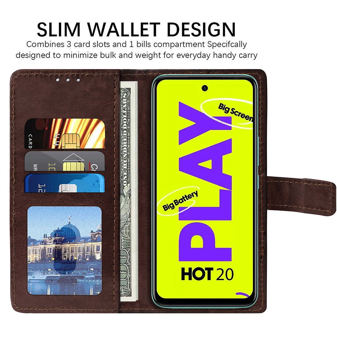 Premium Wallet Flip Cover for Infinix Hot 20 Play 4G