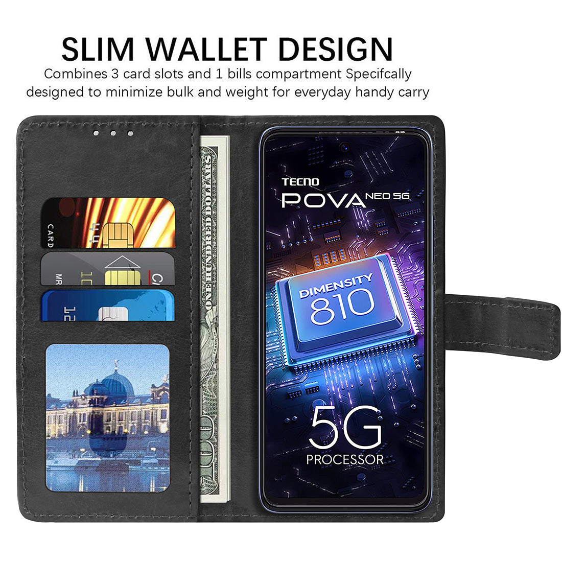 Premium Wallet Flip Cover for Tecno Pova Neo 5G