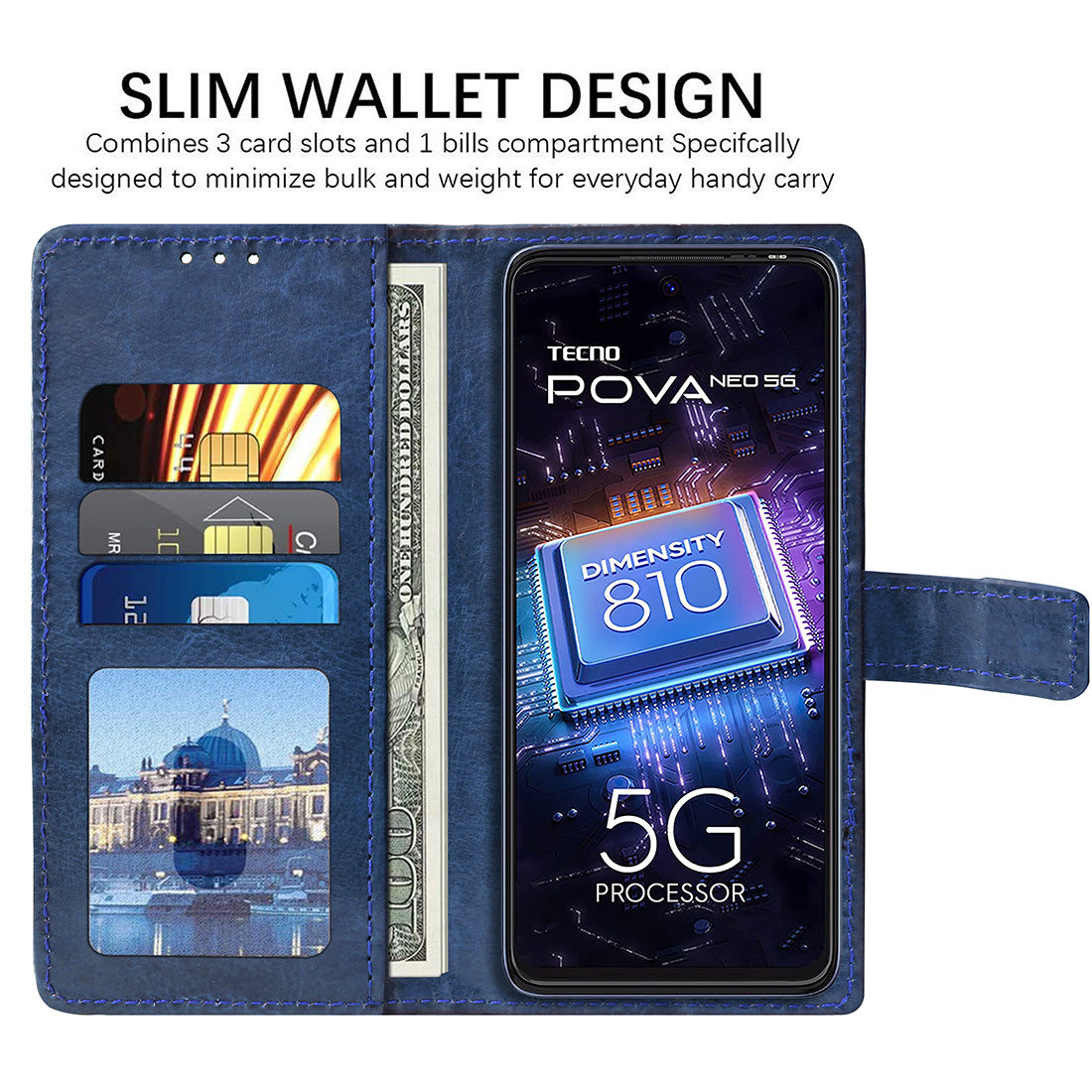 Premium Wallet Flip Cover for Tecno Pova Neo 5G