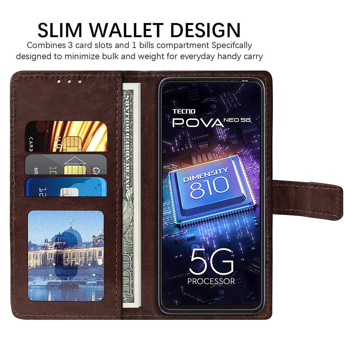 Premium Wallet Flip Cover for Tecno Pova Neo 5G