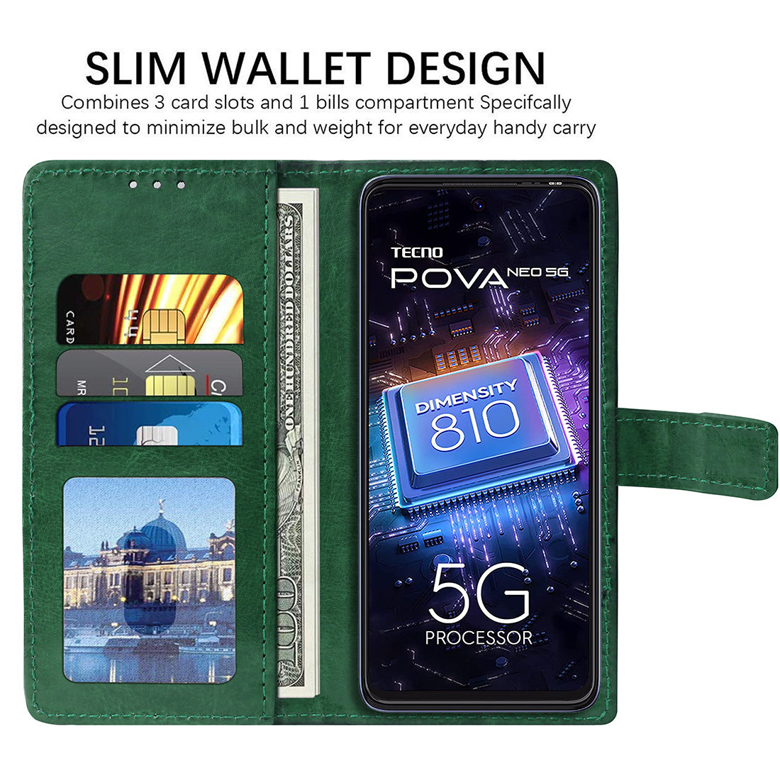 Premium Wallet Flip Cover for Tecno Pova Neo 5G