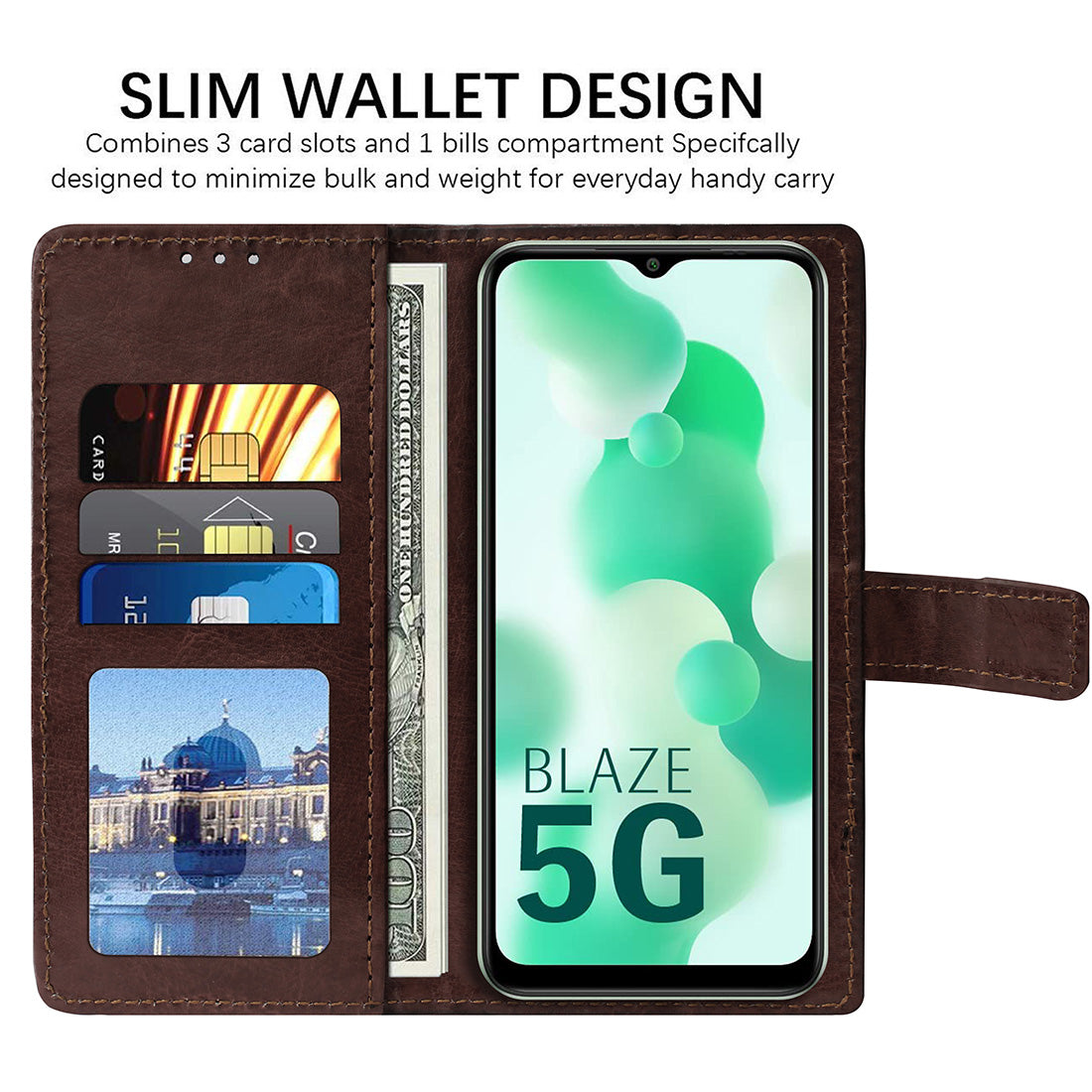 Premium Wallet Flip Cover for Lava Blaze 5G