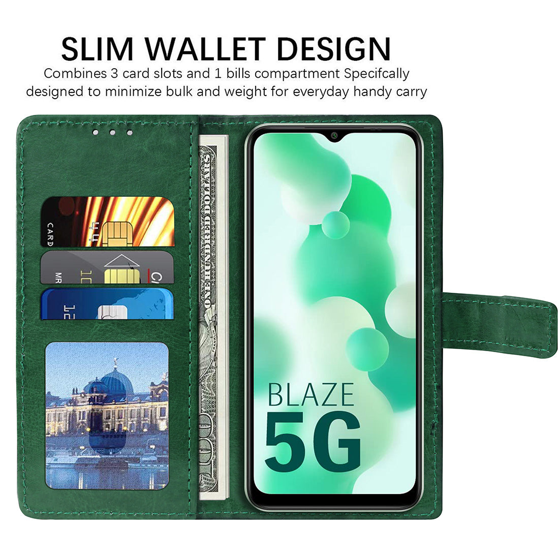 Premium Wallet Flip Cover for Lava Blaze 5G