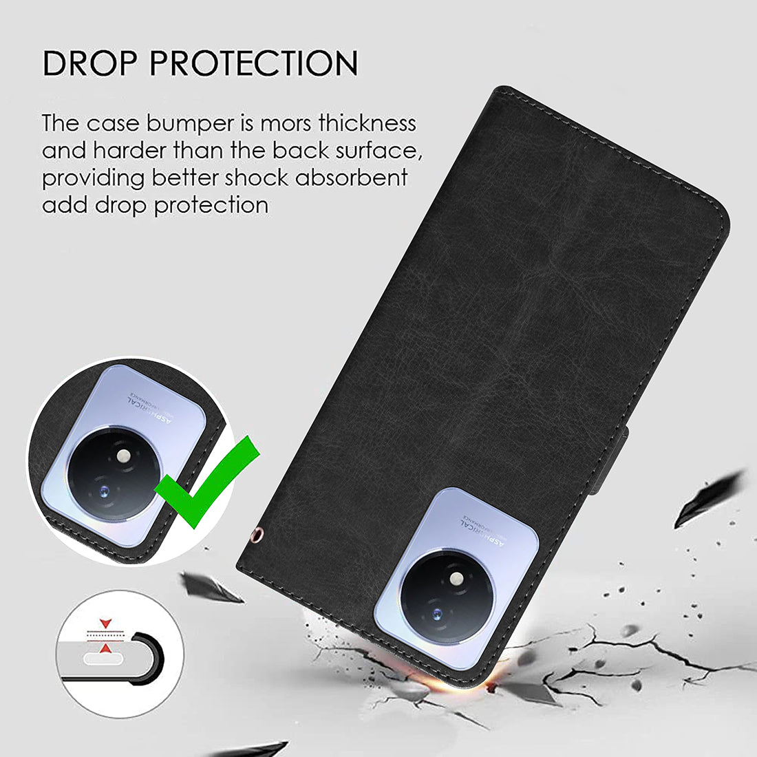 Premium Wallet Flip Cover for Vivo Y02 4G