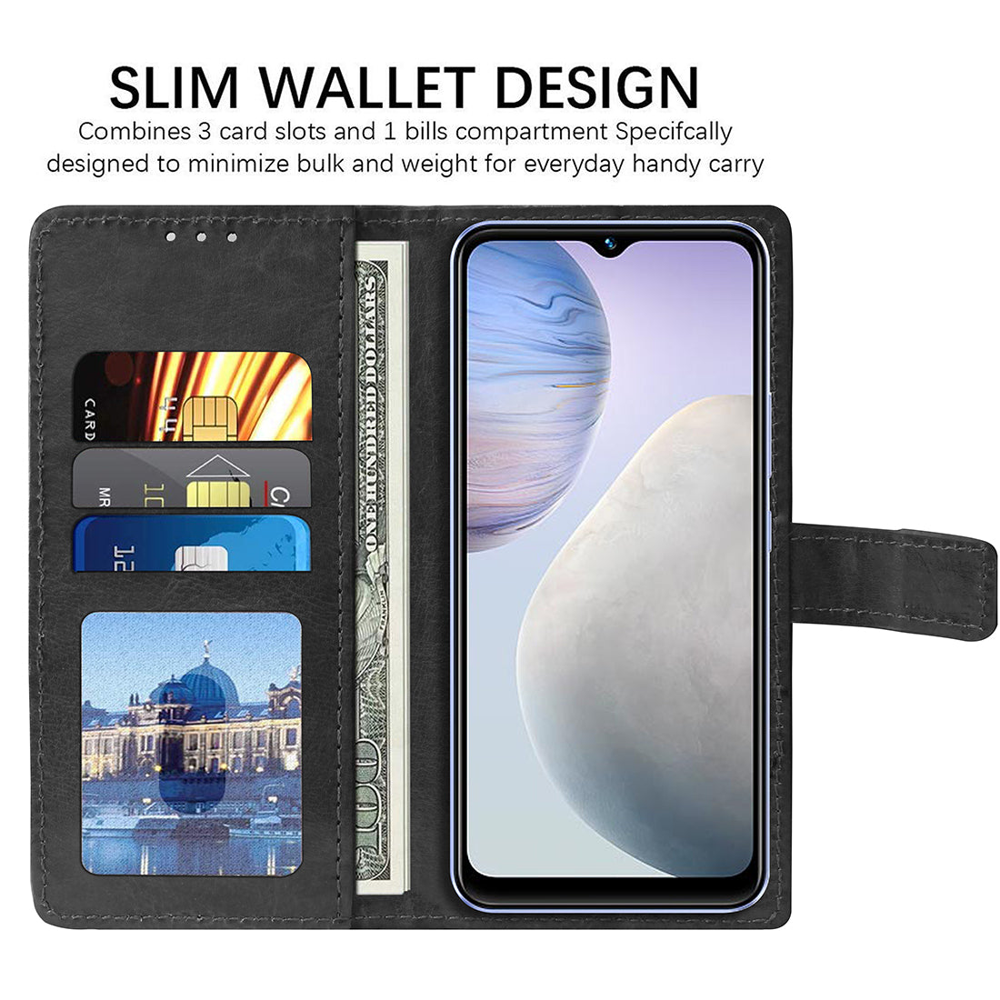 Premium Wallet Flip Cover for Vivo Y02 4G