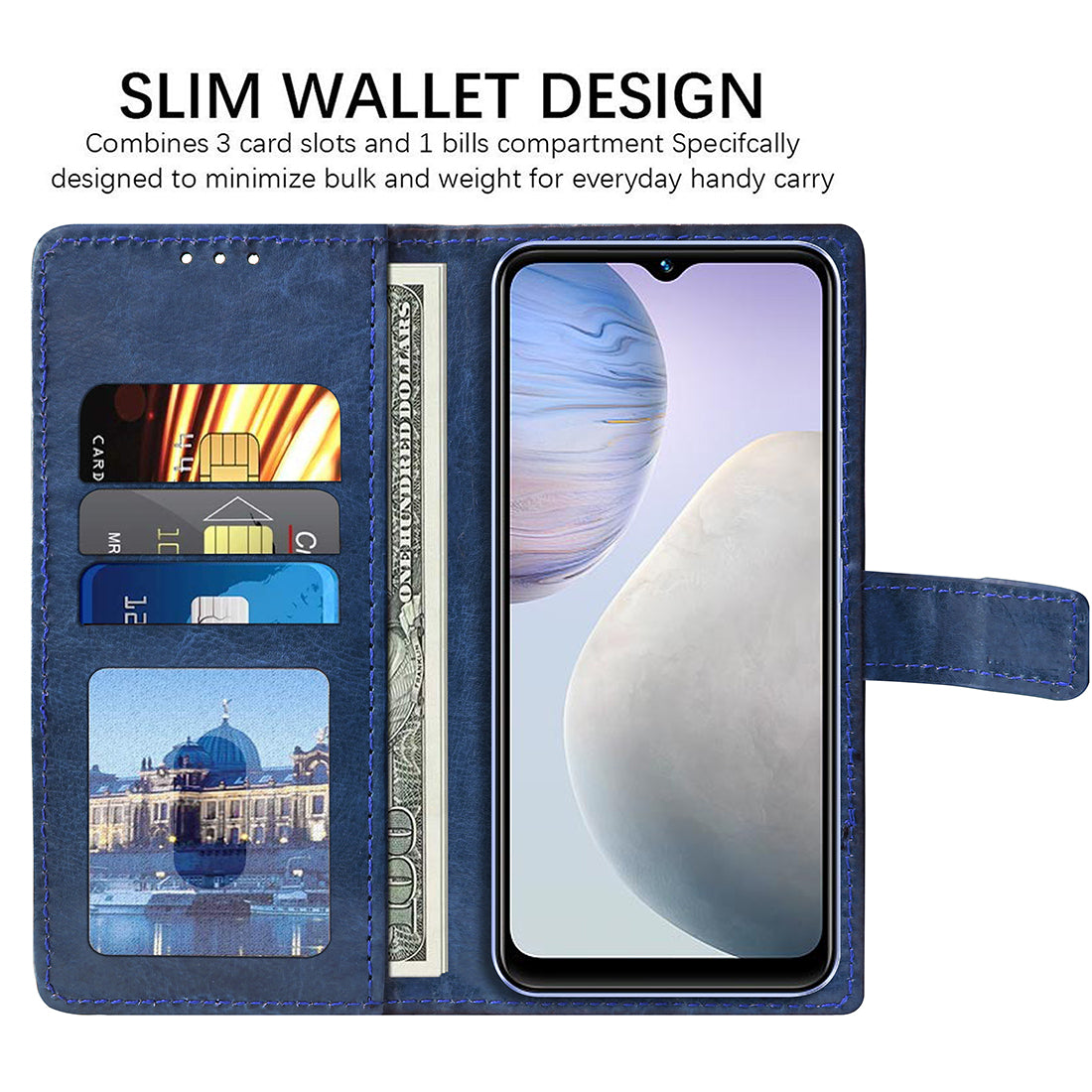 Premium Wallet Flip Cover for Vivo Y02 4G
