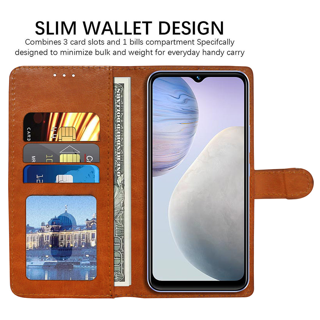 Premium Wallet Flip Cover for Vivo Y02 4G