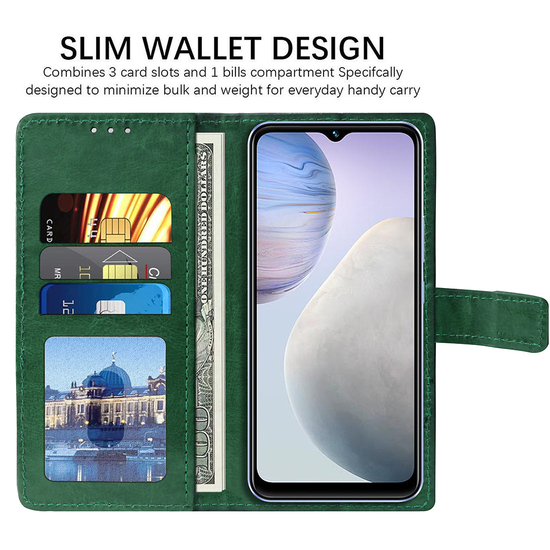 Premium Wallet Flip Cover for Vivo Y02 4G