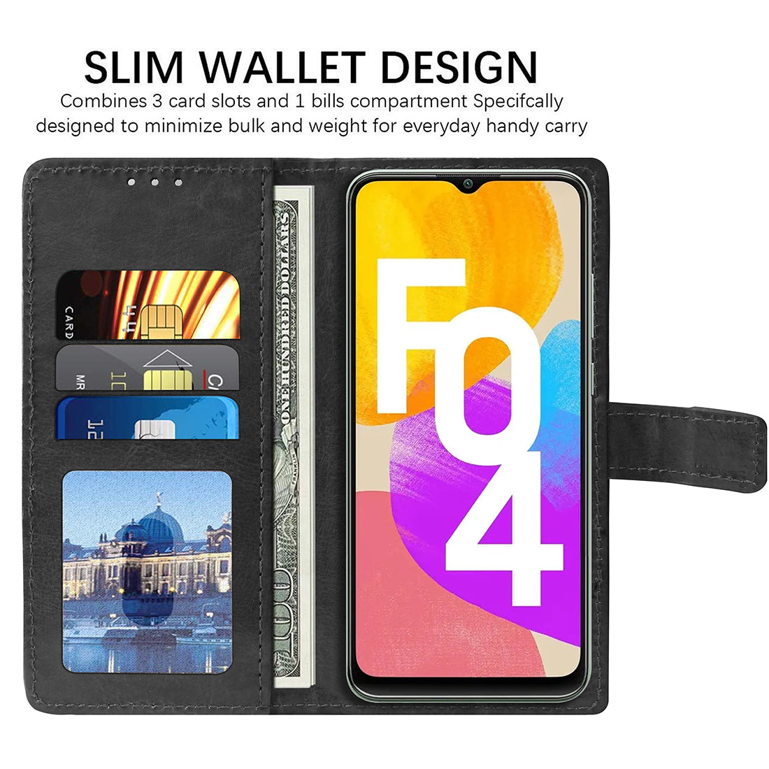 Premium Wallet Flip Cover for Samsung Galaxy F04 4G