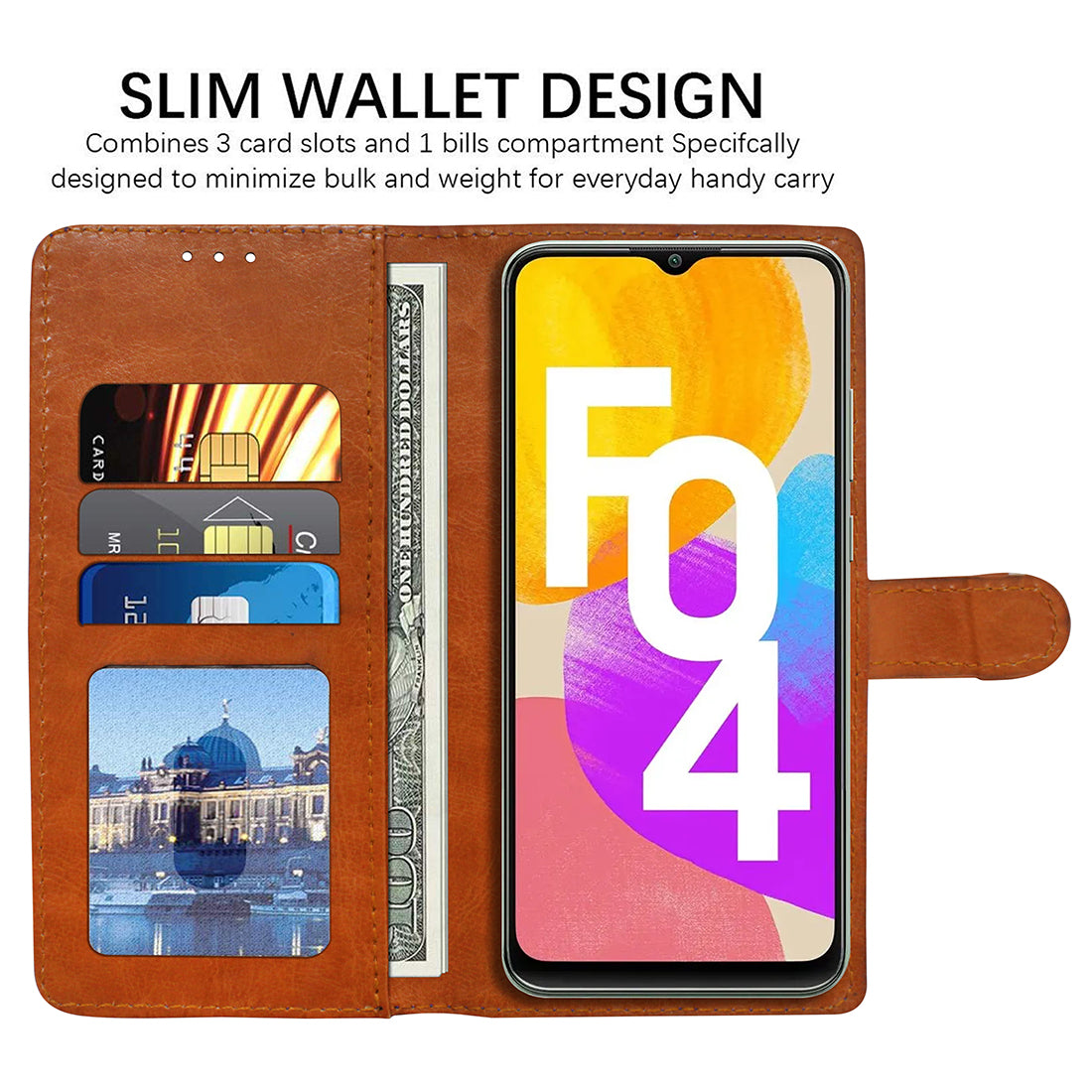 Premium Wallet Flip Cover for Samsung Galaxy F04 4G