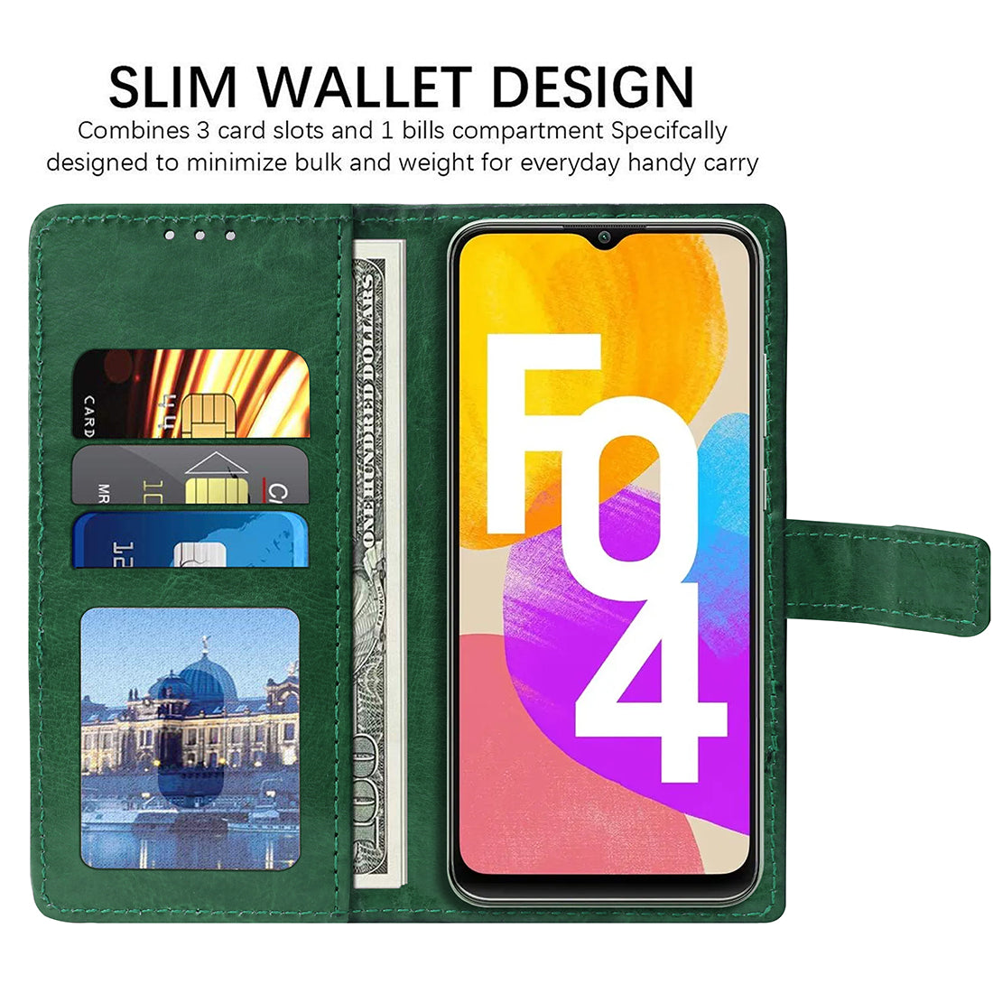 Premium Wallet Flip Cover for Samsung Galaxy F04 4G