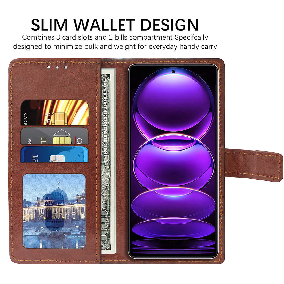 Premium Wallet Flip Cover for Redmi Note 12 Pro 5G