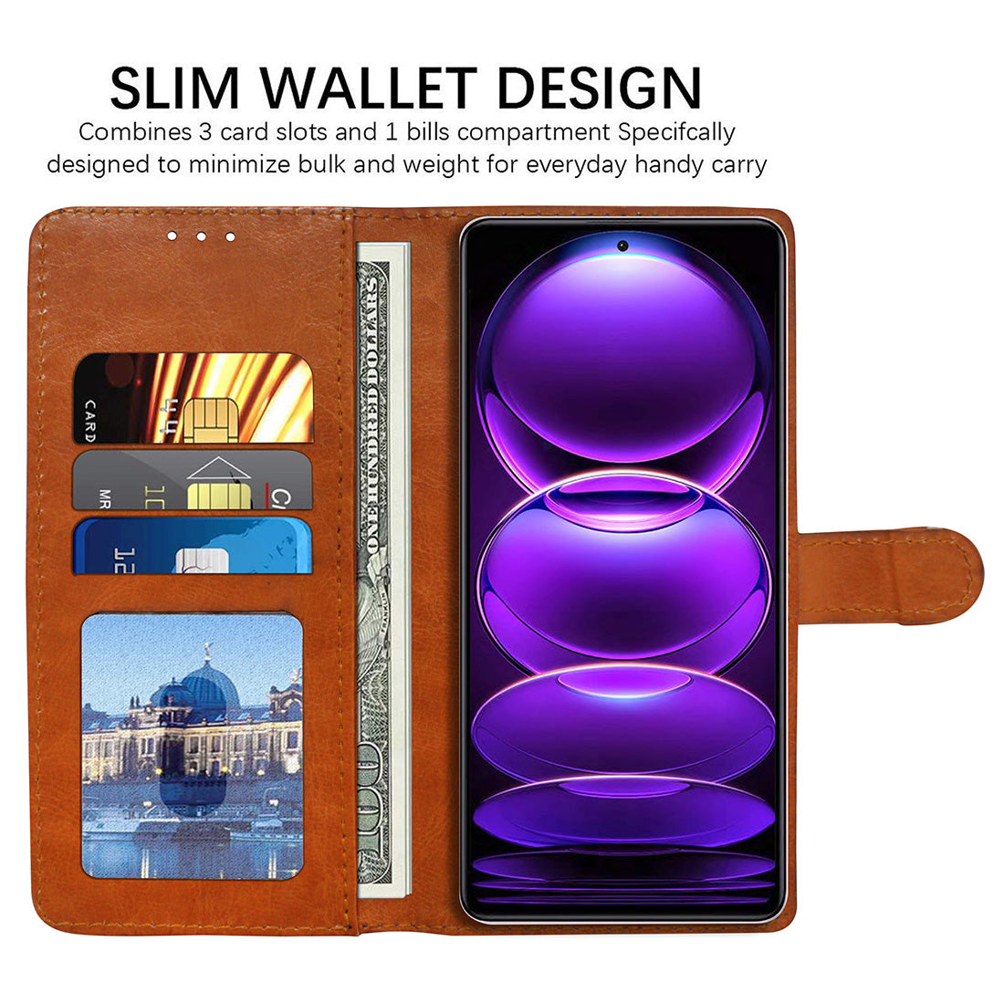 Premium Wallet Flip Cover for Redmi Note 12 Pro 5G