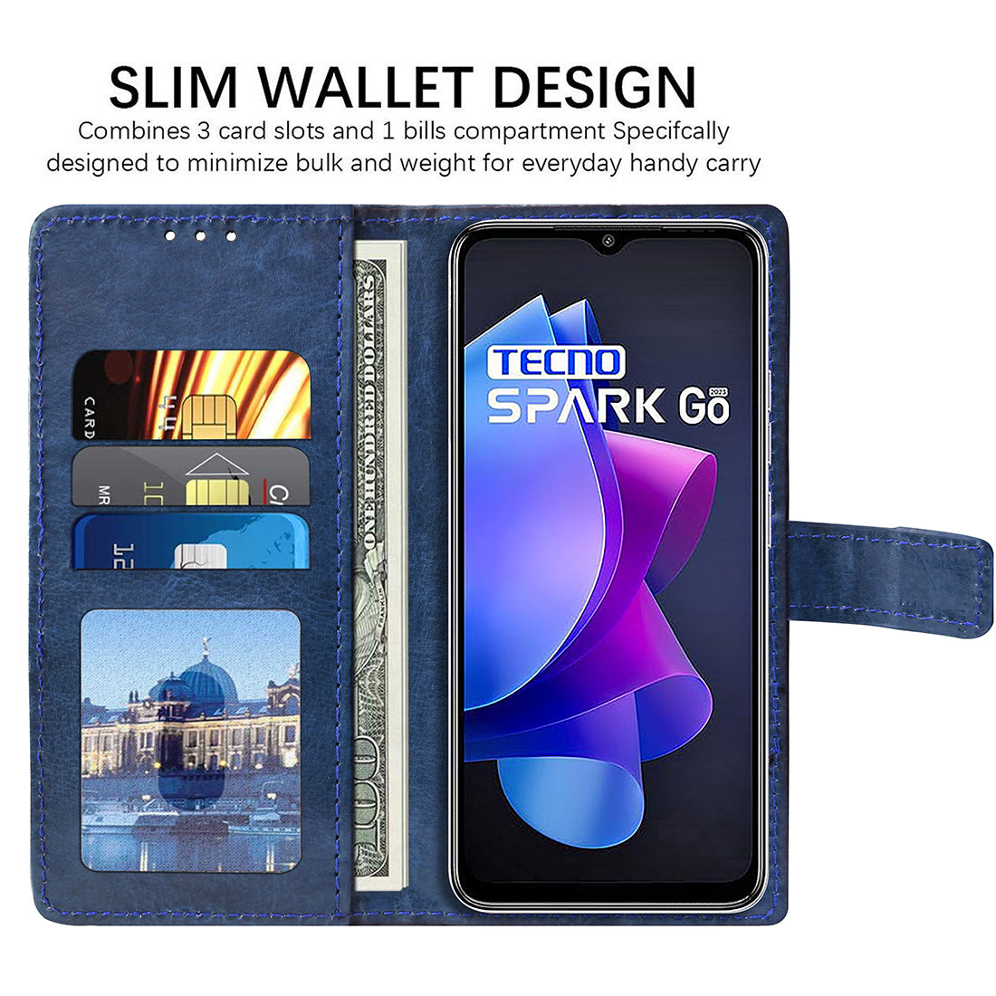 Premium Wallet Flip Cover for Tecno Spark Go (2023) 4G