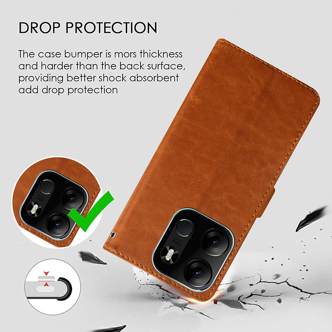 Premium Wallet Flip Cover for Tecno Spark Go (2023) 4G